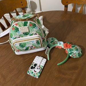 Loungefly Mickey tropical print set